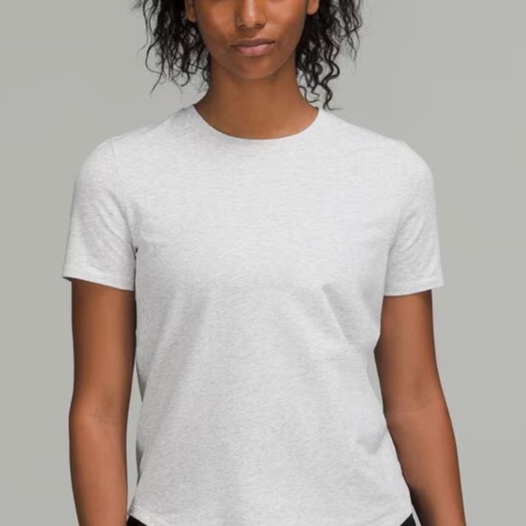 Lululemon - Ultra Light Gray "Love" Crewneck Short Sleeve T-Shirt, Size 8 - Picture 1 of 3